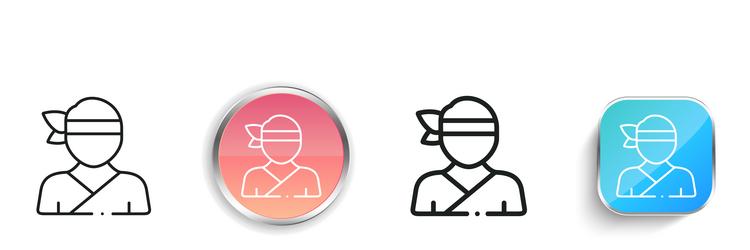 karate icon thin linear regular and button style vector image