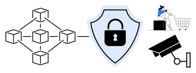 digital security and blockchain concept vector image