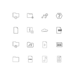 files and folders sign linear thin icons set vector image