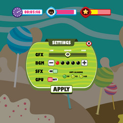 game ui menu application mobile app vector image