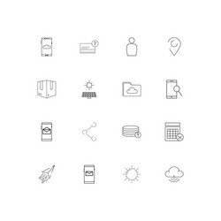 interface linear thin icons set outlined simple vector image