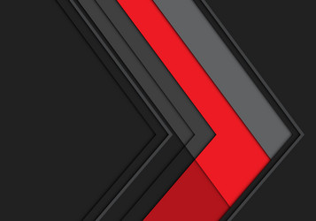 Red triangle silver arrow on black hexagon mesh Vector Image