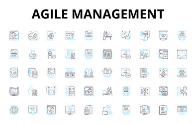 agile management linear icons set iterative vector image