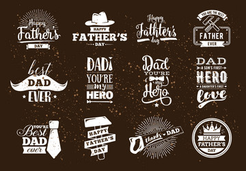 Father's Day Typography Set Vector Image