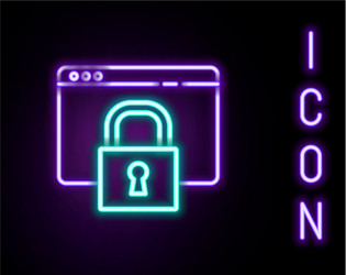 glowing neon line secure your site with https ssl vector image