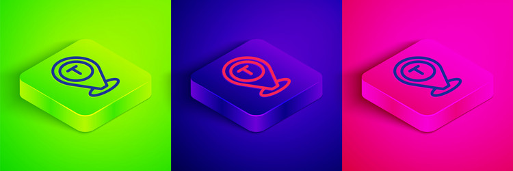 Isometric line map pointer with taxi car icon vector