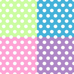 seamless white polka dots pattern over colorful vector image