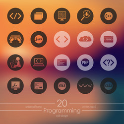 set of programming icons vector image