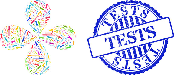 tests textured seal and pipette multicolored curl vector image