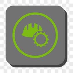 Development hardhat rounded square button vector