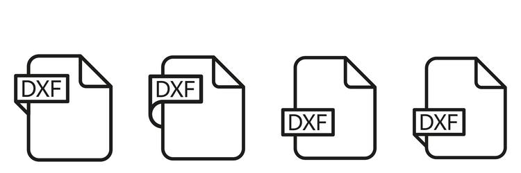 Dxf file format document type colored icon vector
