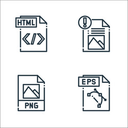 file type line icons linear set quality vector image