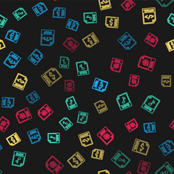 Set line php file document mp3 html and avi vector