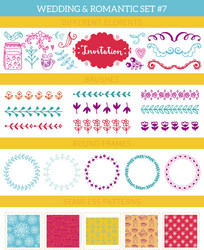 wedding vintage elements big collection vector