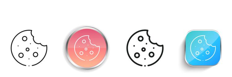cookie icon thin linear regular and button style vector image