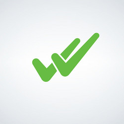 double tick sign element green checkmark icon ok vector