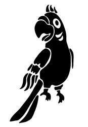Stylized Parrot Silhouette Vector Image