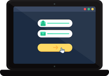 web page menu on screen of digital gadget vector image