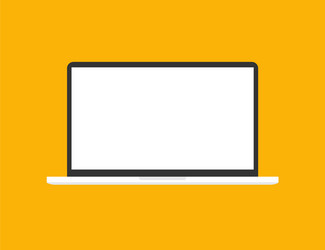 laptop in trendy flat style with empty screen vector image