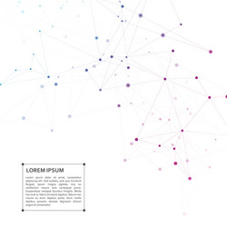 Polygonal background with connect dots and lines vector