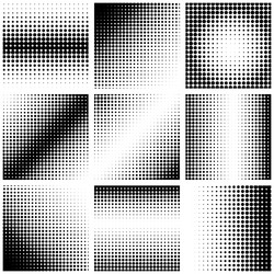 Set of abstract dotted background halftone effect vector