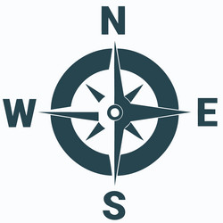 Compass wind rose north south east west Royalty Free Vector