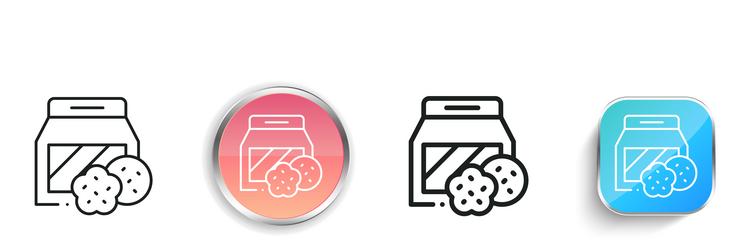 cookies icon thin linear regular and button style vector image