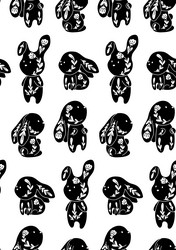 Monochrome seamless pattern with decorated vector