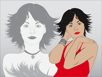 Stylish Girl in Crimson Vector Image