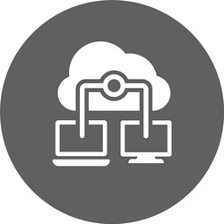 cloud computer connection icon gray graphics vector image