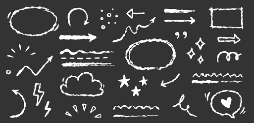 hand drawn red line star sparkle emphasis Vector Image