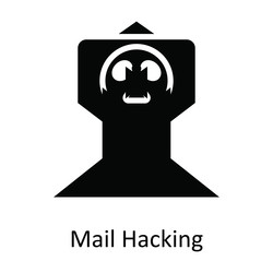 mail hacking solid icon design vector image