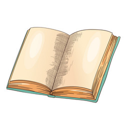 old book open with empty page vector image