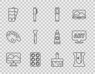 set line computer monitor screen pencil sharpener vector image