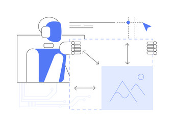 ai-enhanced image resizing abstract concept vector image