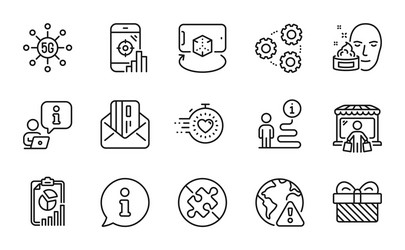 business icons set included icon as no puzzle vector