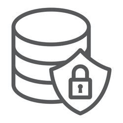 Database protection line icon data and analytics vector