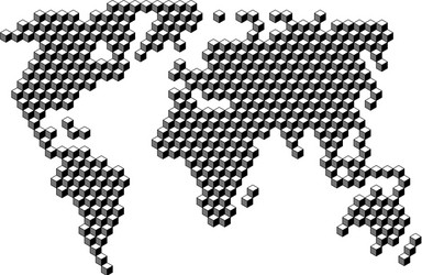 Isometric Cube World Map Vector Image