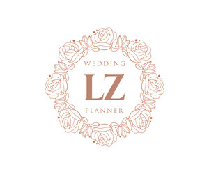 Lz initials letter wedding monogram logos Vector Image