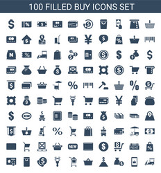 100 buy icons vector