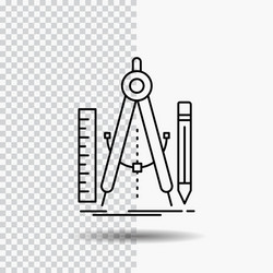 build design geometry math tool line icon vector