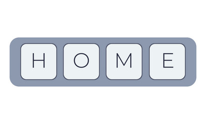 Computer keyboard key with home keys vector