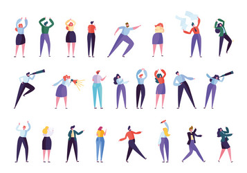 People characters collection cartoon set Vector Image