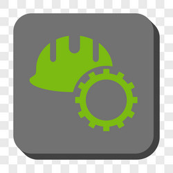 Development hardhat rounded square button vector