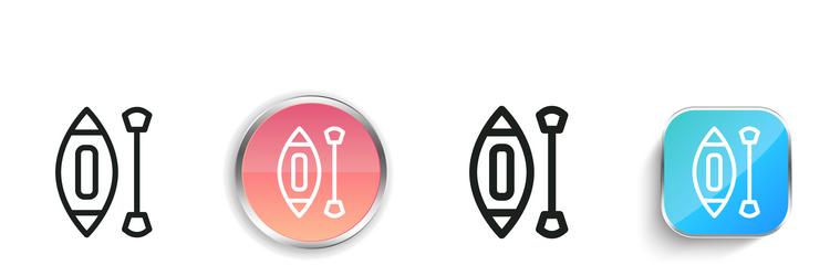 kayak icon thin linear regular and button style vector image