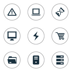 set of simple computer icons vector image