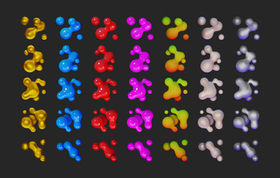 3d bubble liquid color lava blob fluid lamp vector image