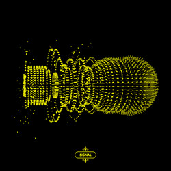 array with dynamic particles 3d technology style vector image