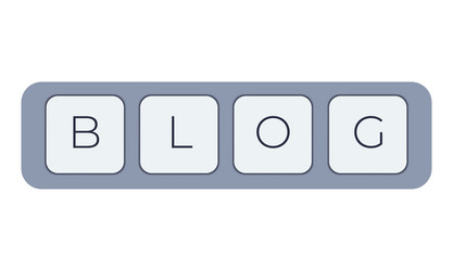 computer keyboard key with blog keys vector image