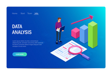 Data analysis with characters design or template vector